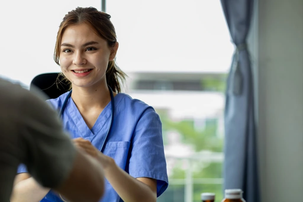 nurse smiling