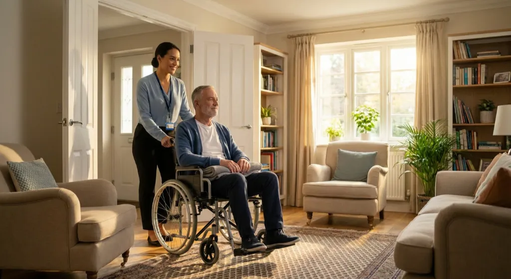 Patient entering home